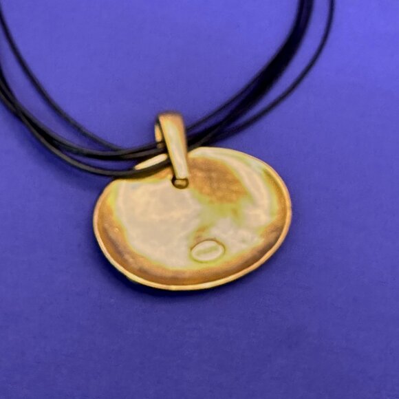 Chico’s Peacock Blue/Green Pendant Necklace on Multi-Strand Cord. - Picture 11 of 13